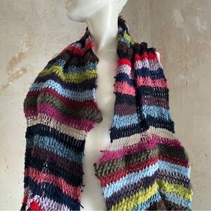 Vintage Striped Colorful Knit Scarf